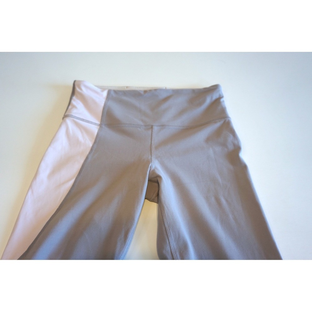 Athleta Womens Colorblock High Rise 7/8 Leggings Grey cream pink SP19 405646 S